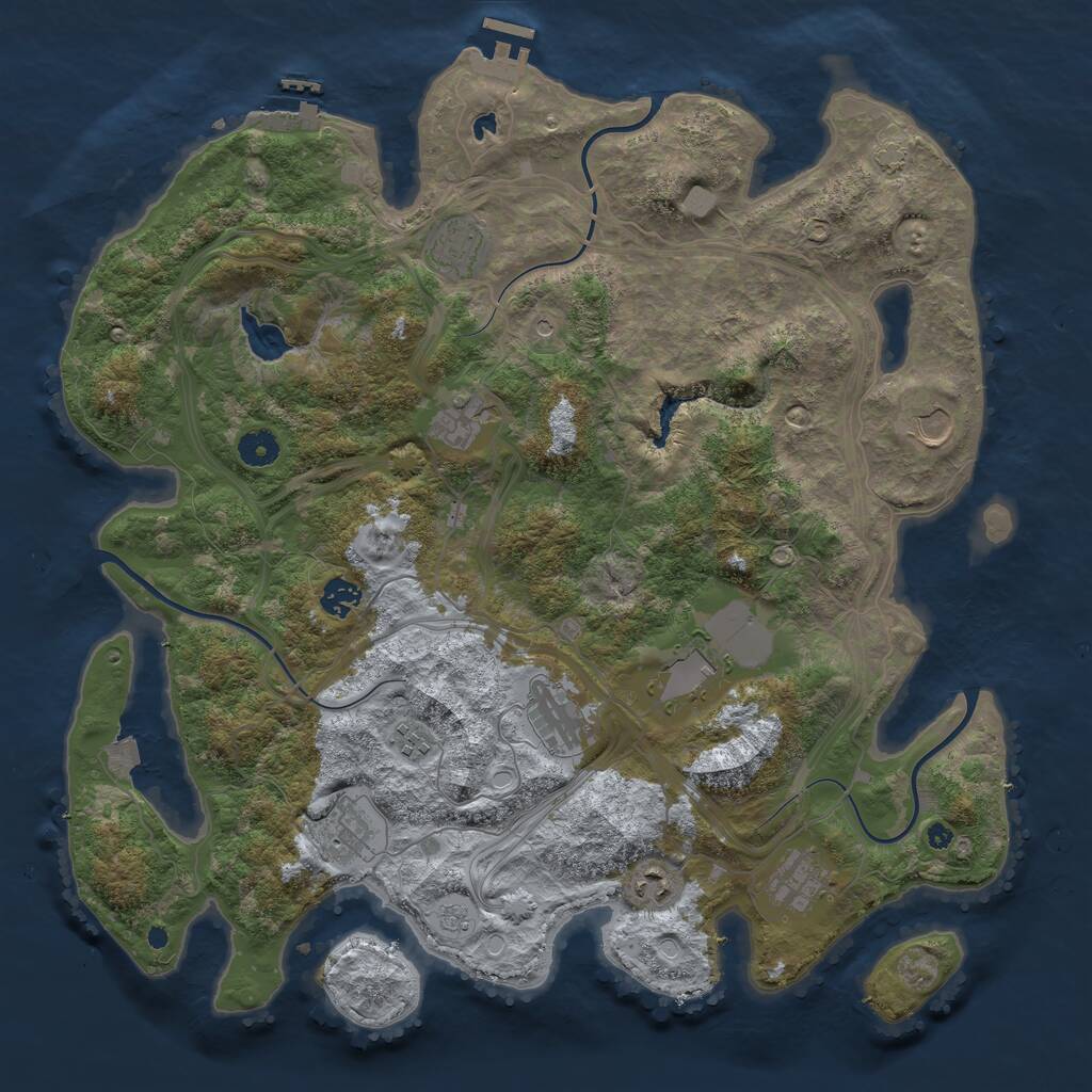 Rust Map: Procedural Map, Size: 4250, Seed: 1977042634, 16 Monuments