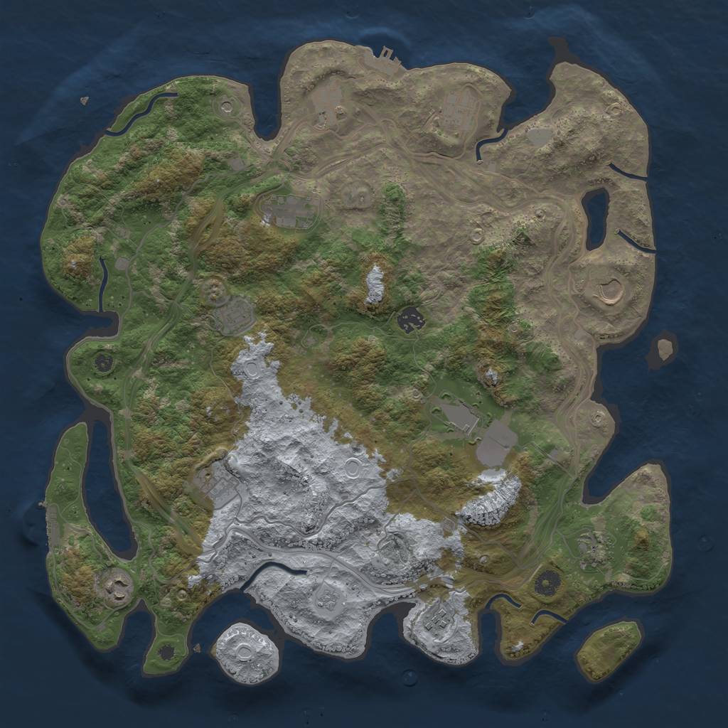 Rust Map: Procedural Map, Size: 4250, Seed: 1977042634, 20 Monuments