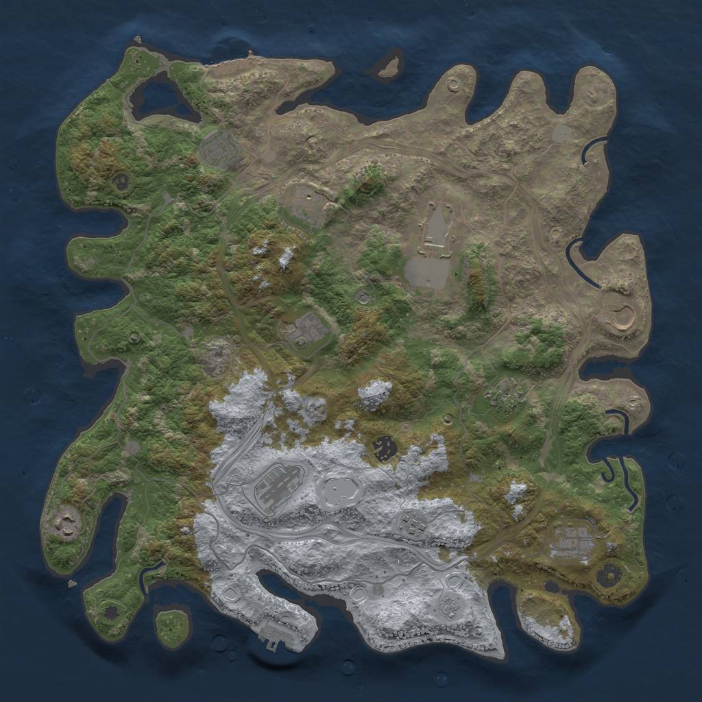 Rust Map: Procedural Map, Size: 4250, Seed: 606773435, 20 Monuments