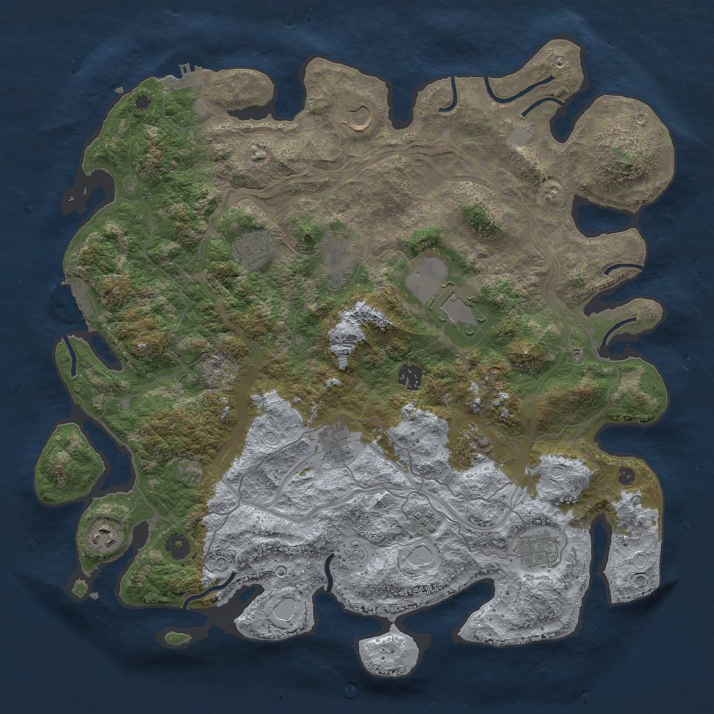 Rust Map: Procedural Map, Size: 4250, Seed: 299048435, 19 Monuments