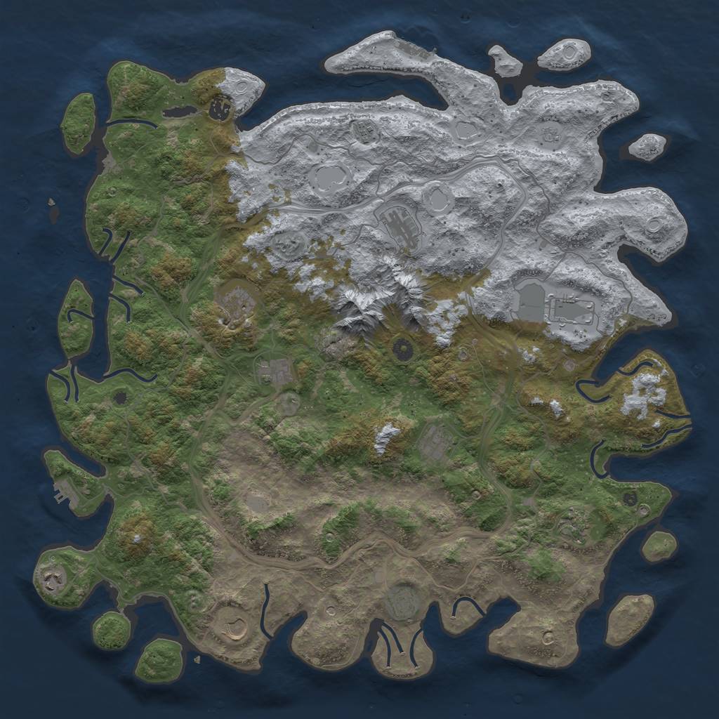 Rust Map: Procedural Map, Size: 5000, Seed: 1325586248, 20 Monuments