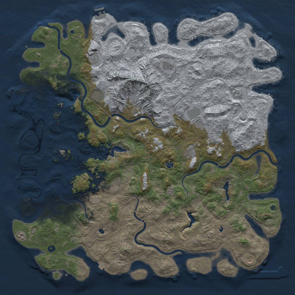 Rust Map: Procedural Map, Size: 6000, Seed: 1856788483, 17 Monuments