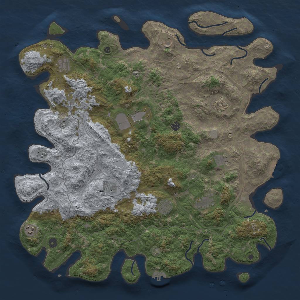 Rust Map: Procedural Map, Size: 4800, Seed: 1592936935, 20 Monuments