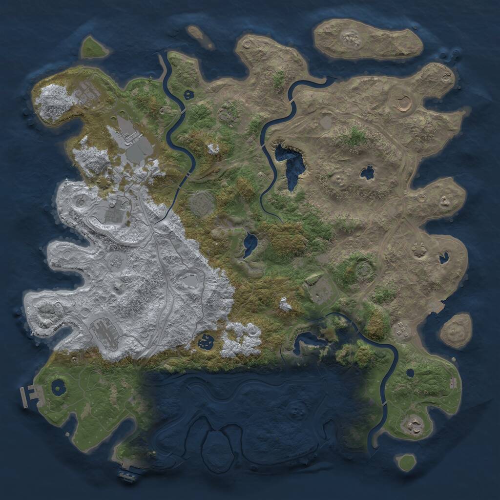 Rust Map: Procedural Map, Size: 4800, Seed: 1592936935, 17 Monuments