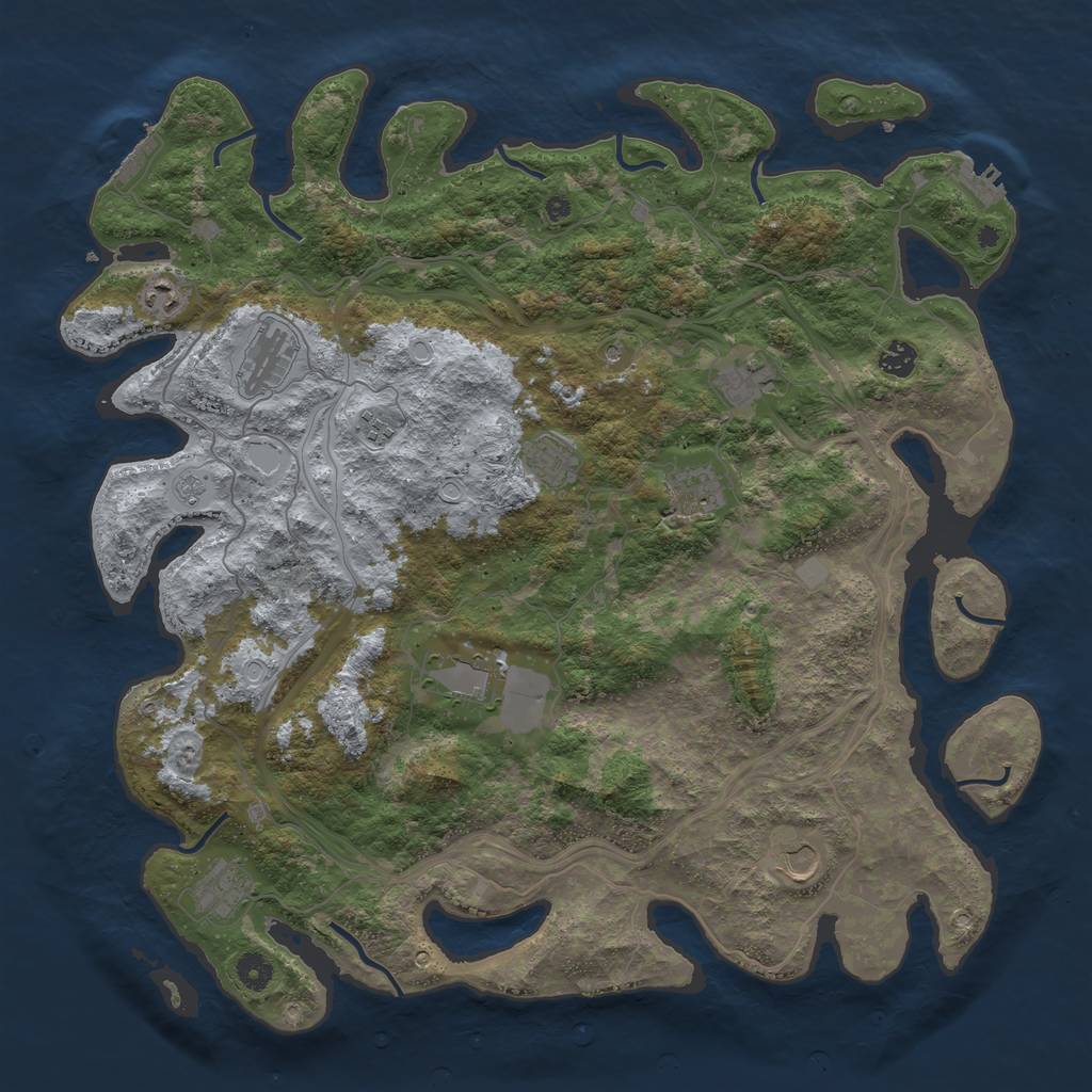 Rust Map: Procedural Map, Size: 4500, Seed: 2025212380, 19 Monuments