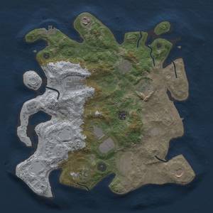 Thumbnail Rust Map: Procedural Map, Size: 3500, Seed: 1315644348, 19 Monuments