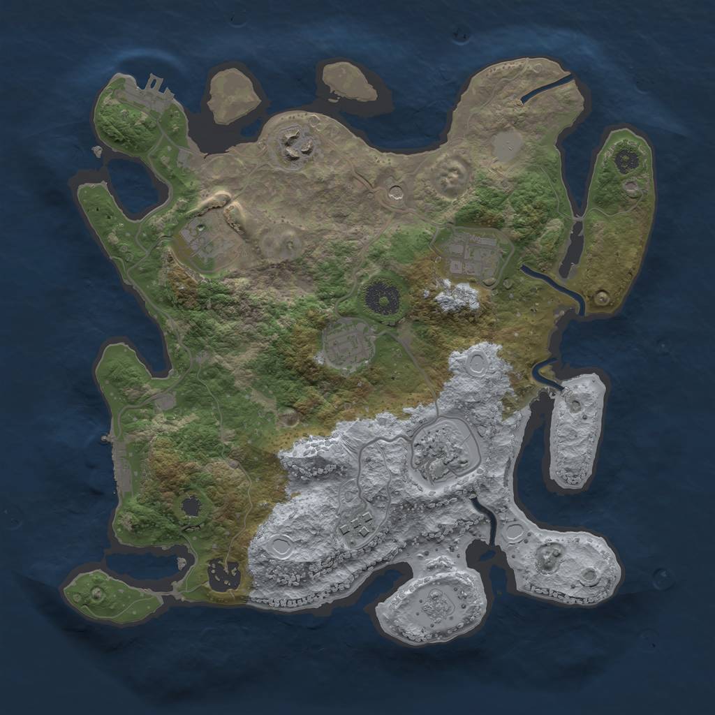 Rust Map: Procedural Map, Size: 3100, Seed: 625522742, 16 Monuments