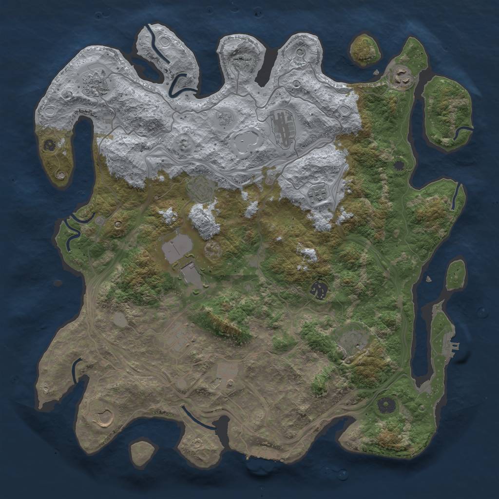 Rust Map: Procedural Map, Size: 4250, Seed: 2126733420, 20 Monuments