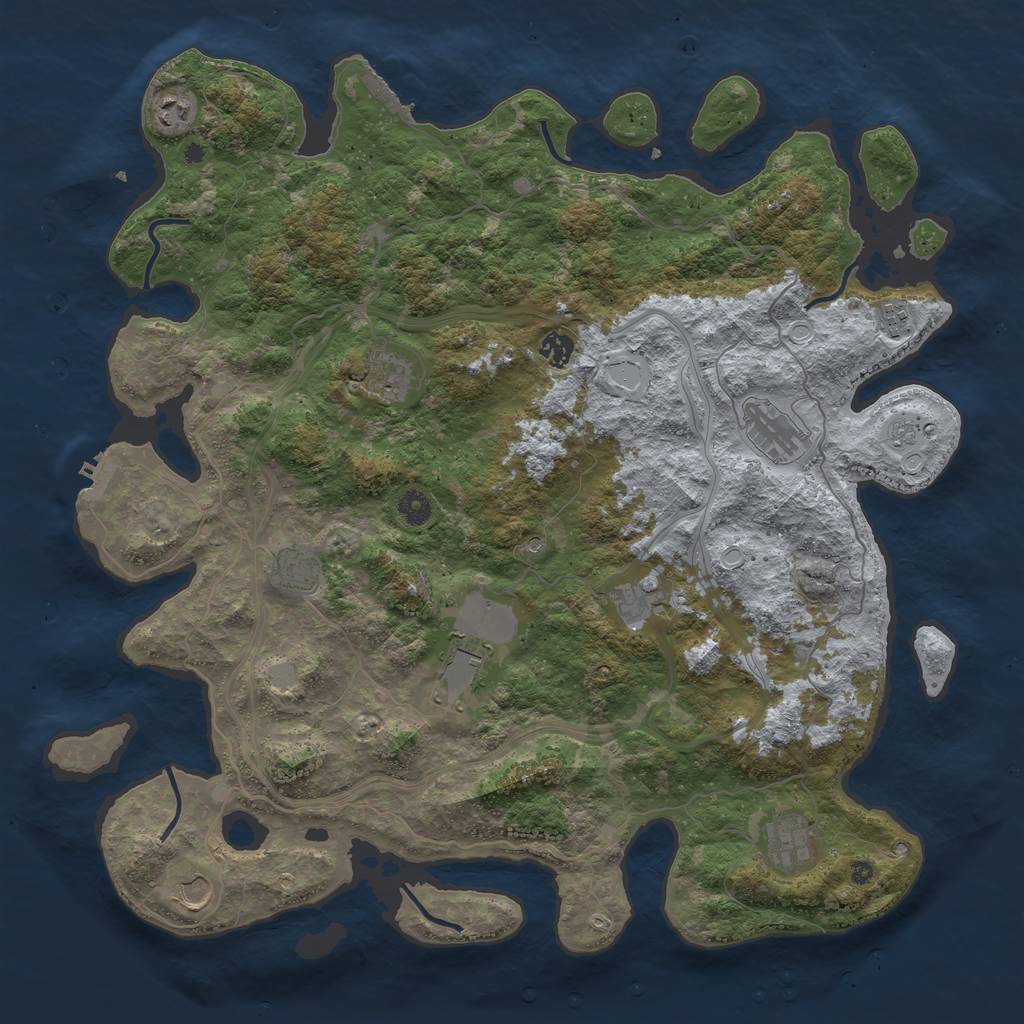 Rust Map: Procedural Map, Size: 4525, Seed: 1337, 19 Monuments