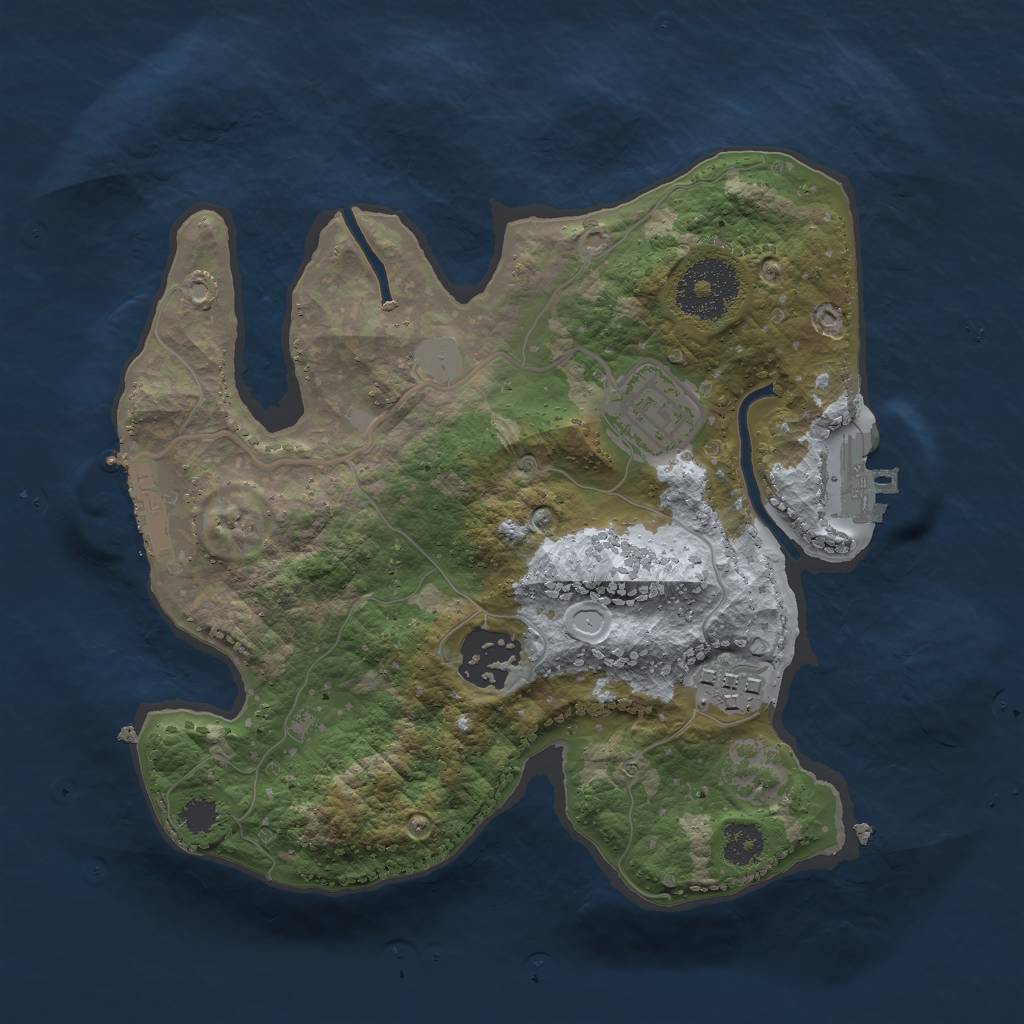 Rust Map: Procedural Map, Size: 2500, Seed: 31854, 10 Monuments
