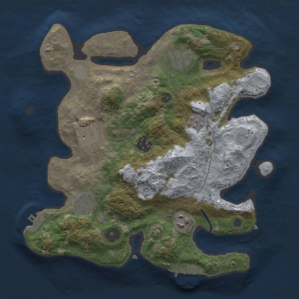 Rust Map: Procedural Map, Size: 3000, Seed: 67836165, 15 Monuments