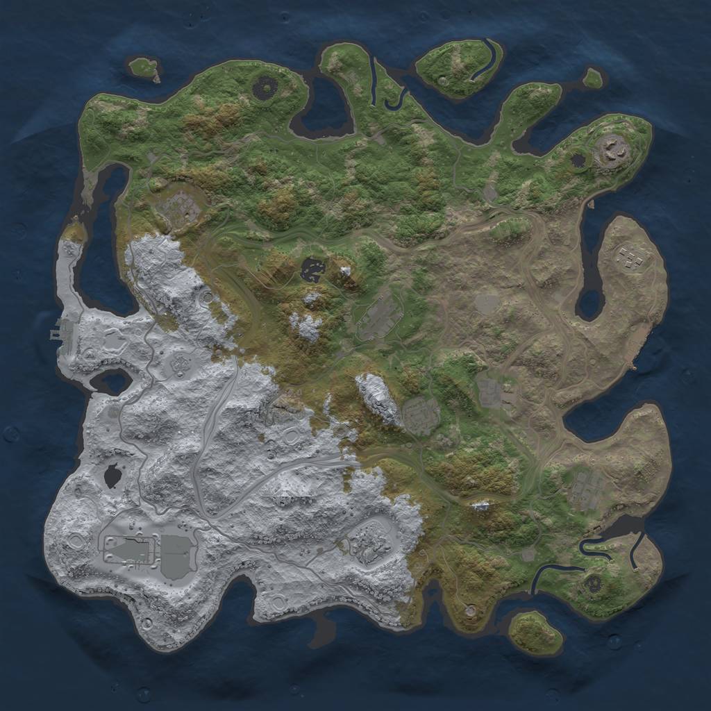 Rust Map: Procedural Map, Size: 4300, Seed: 673965, 19 Monuments