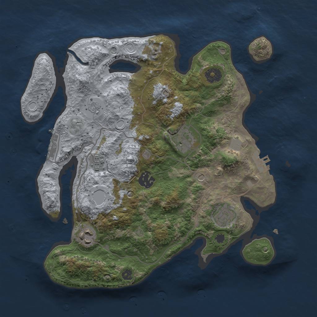Rust Map: Procedural Map, Size: 3000, Seed: 122753642, 14 Monuments
