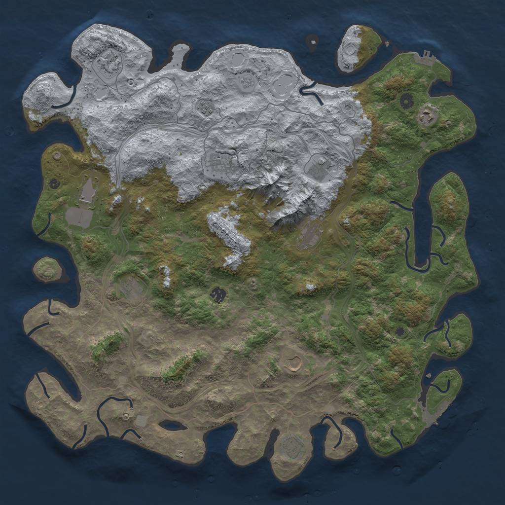 Rust Map: Procedural Map, Size: 5000, Seed: 1327799354, 20 Monuments
