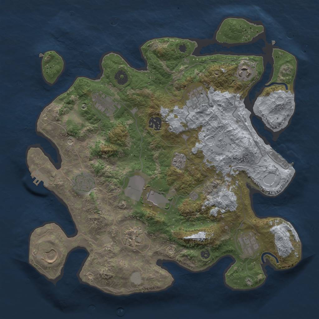 Rust Map: Procedural Map, Size: 3500, Seed: 903934158, 19 Monuments