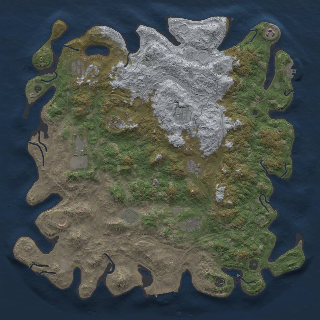 Rust Map: Procedural Map, Size: 4800, Seed: 9897, 20 Monuments