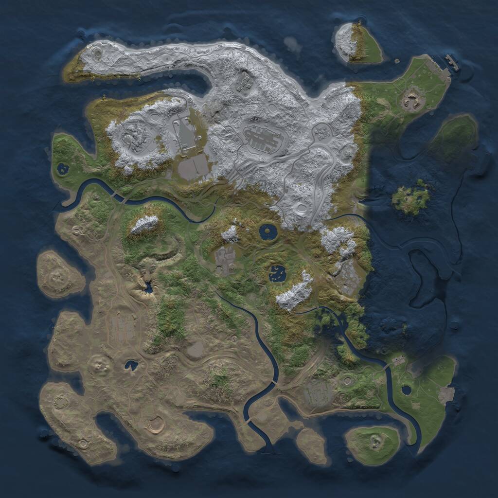 Rust Map: Procedural Map, Size: 4250, Seed: 1479351380, 17 Monuments
