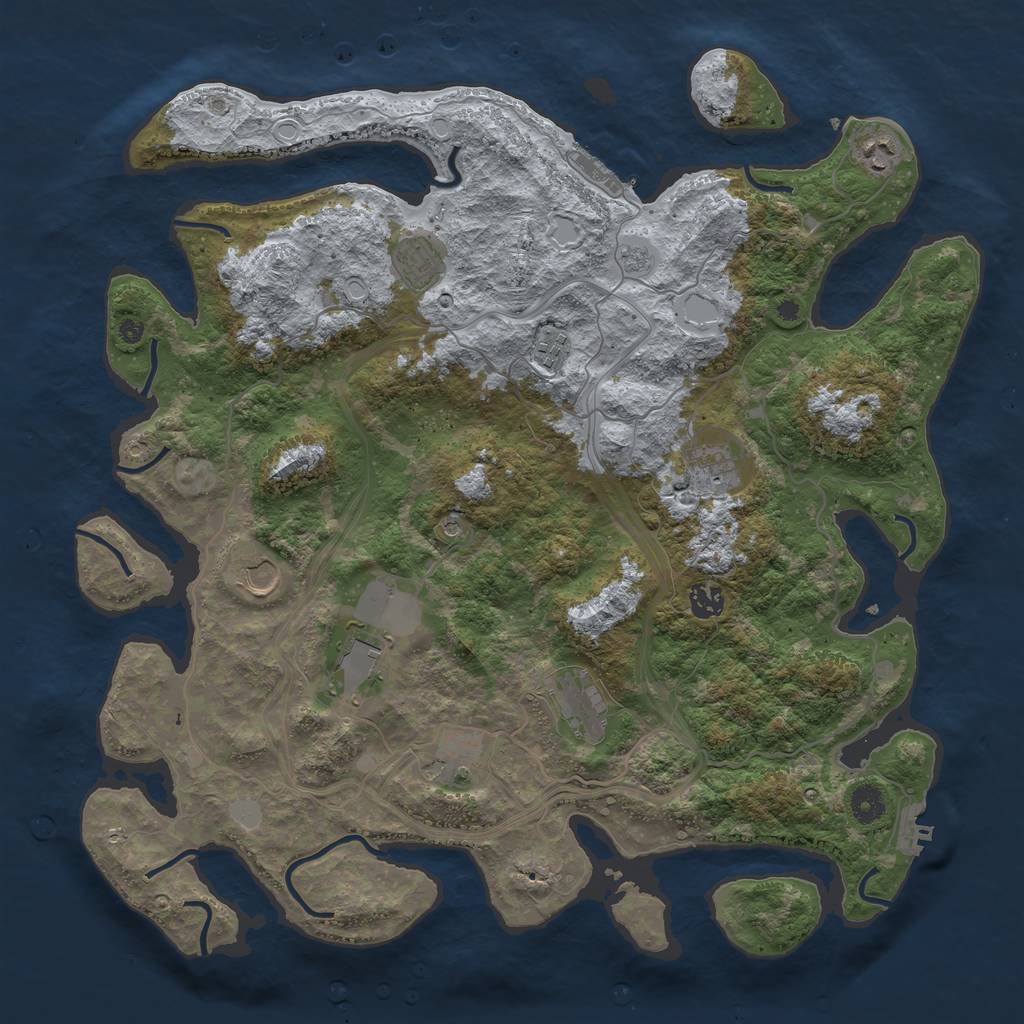 Rust Map: Procedural Map, Size: 4250, Seed: 1479351380, 18 Monuments