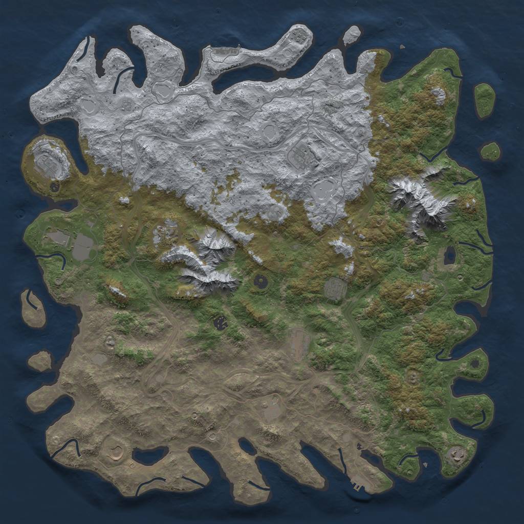 Rust Map: Procedural Map, Size: 5500, Seed: 41, 20 Monuments