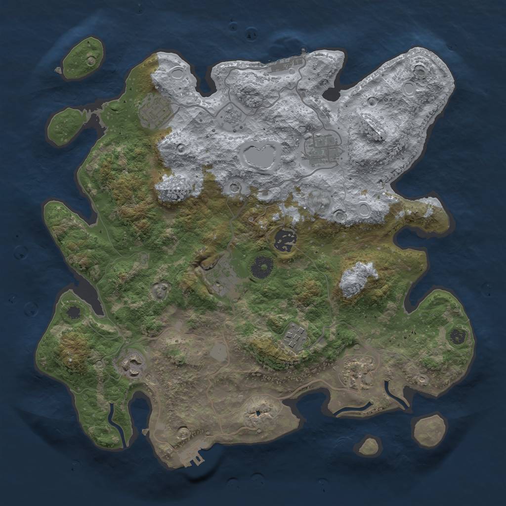 Rust Map: Procedural Map, Size: 3400, Seed: 925455550, 16 Monuments