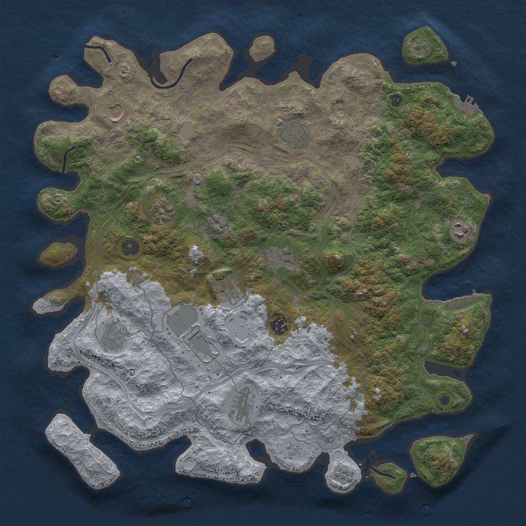 Rust Map: Procedural Map, Size: 4500, Seed: 1942, 20 Monuments