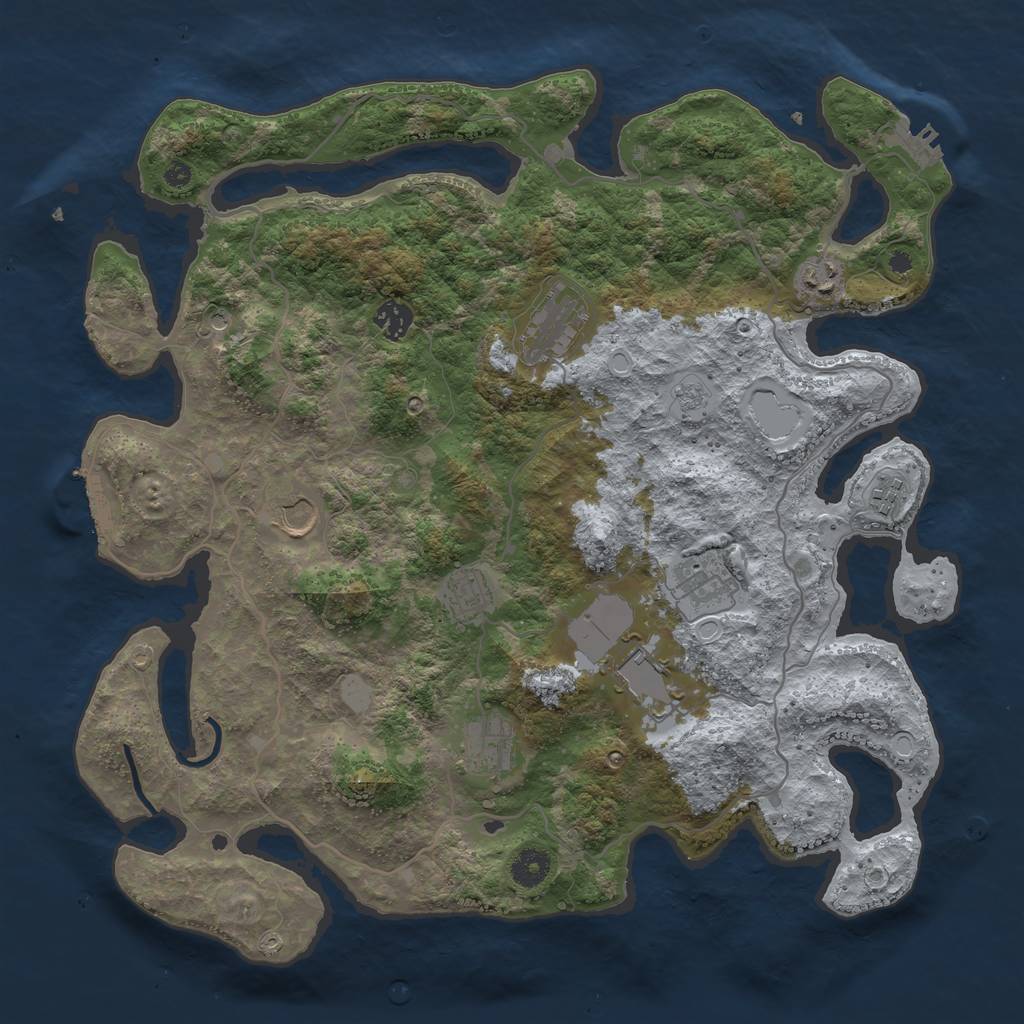 Rust Map: Procedural Map, Size: 4000, Seed: 1017447, 18 Monuments