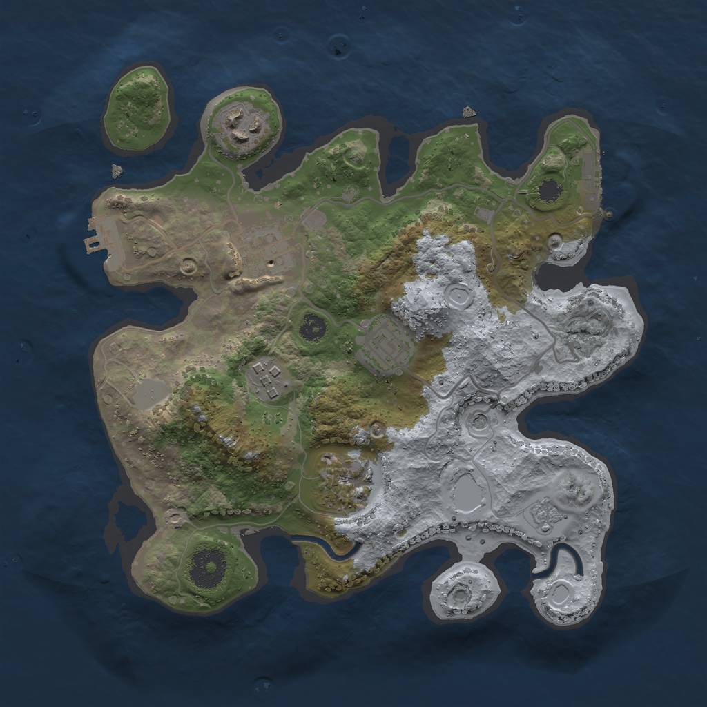 Rust Map: Procedural Map, Size: 2750, Seed: 31221, 14 Monuments
