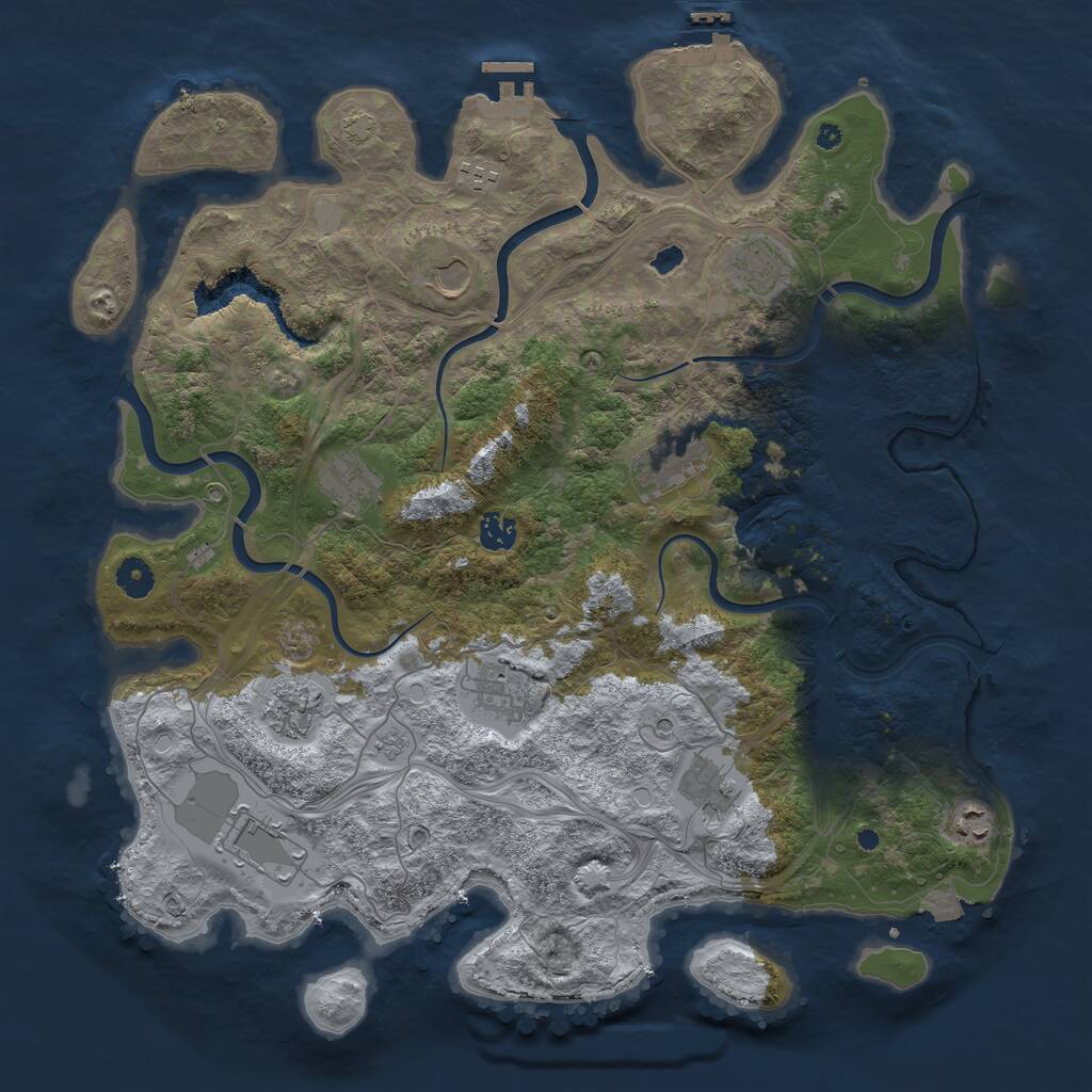 Rust Map: Procedural Map, Size: 4250, Seed: 1248820663, 17 Monuments