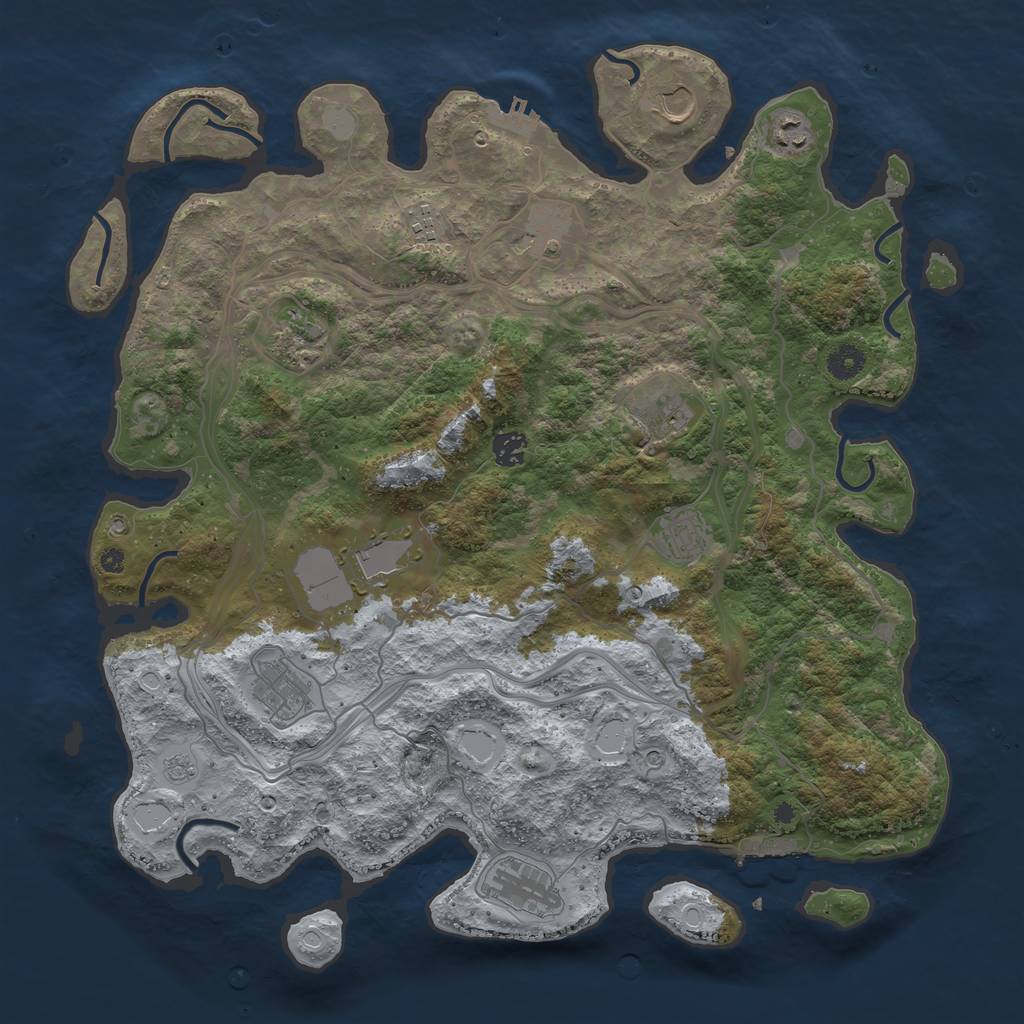 Rust Map: Procedural Map, Size: 4250, Seed: 1248820663, 20 Monuments