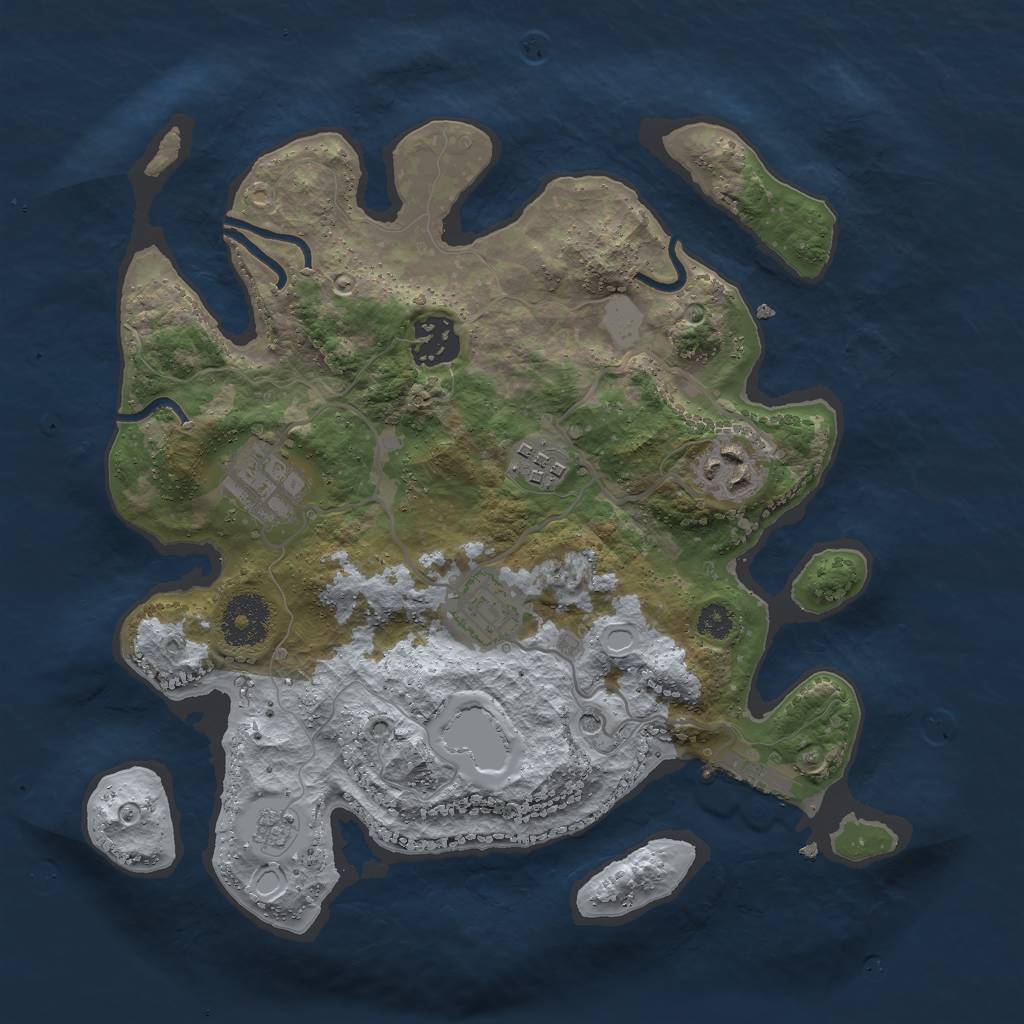 Rust Map: Procedural Map, Size: 3000, Seed: 62959578, 13 Monuments