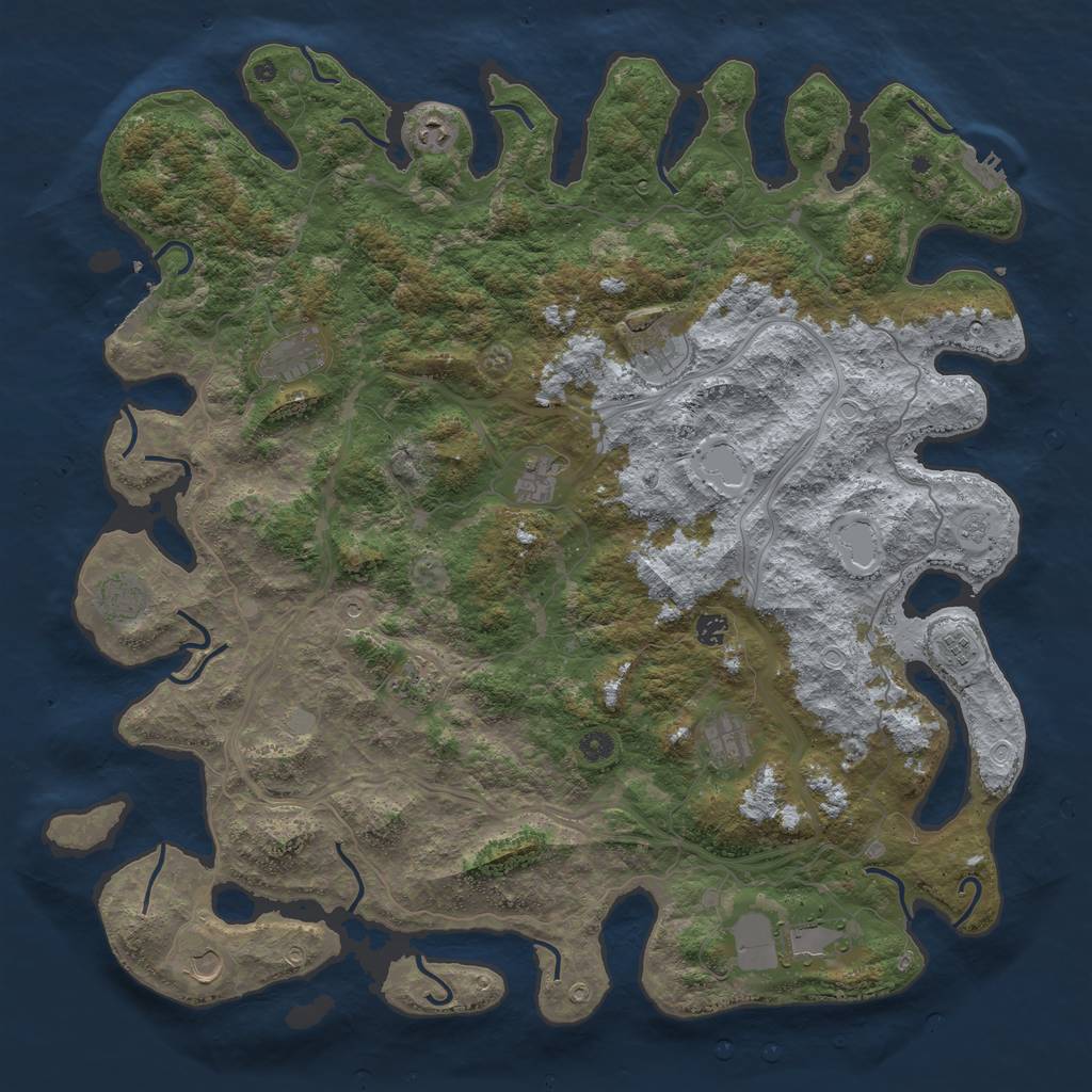 Rust Map: Procedural Map, Size: 4998, Seed: 1337, 20 Monuments