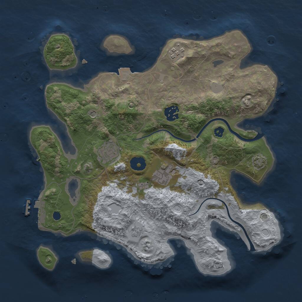 Rust Map: Procedural Map, Size: 3000, Seed: 176188888, 9 Monuments