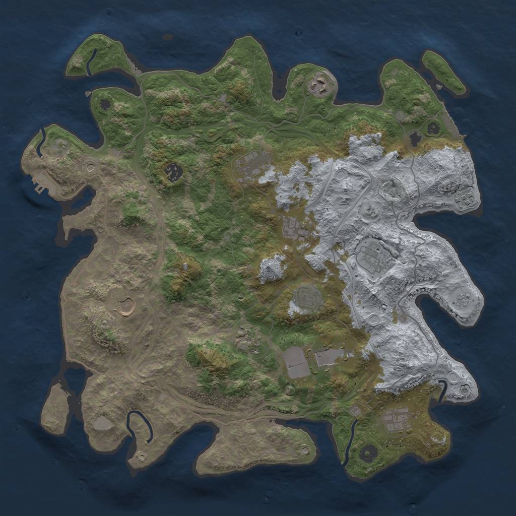 Rust Map: Procedural Map, Size: 4250, Seed: 21692050, 20 Monuments