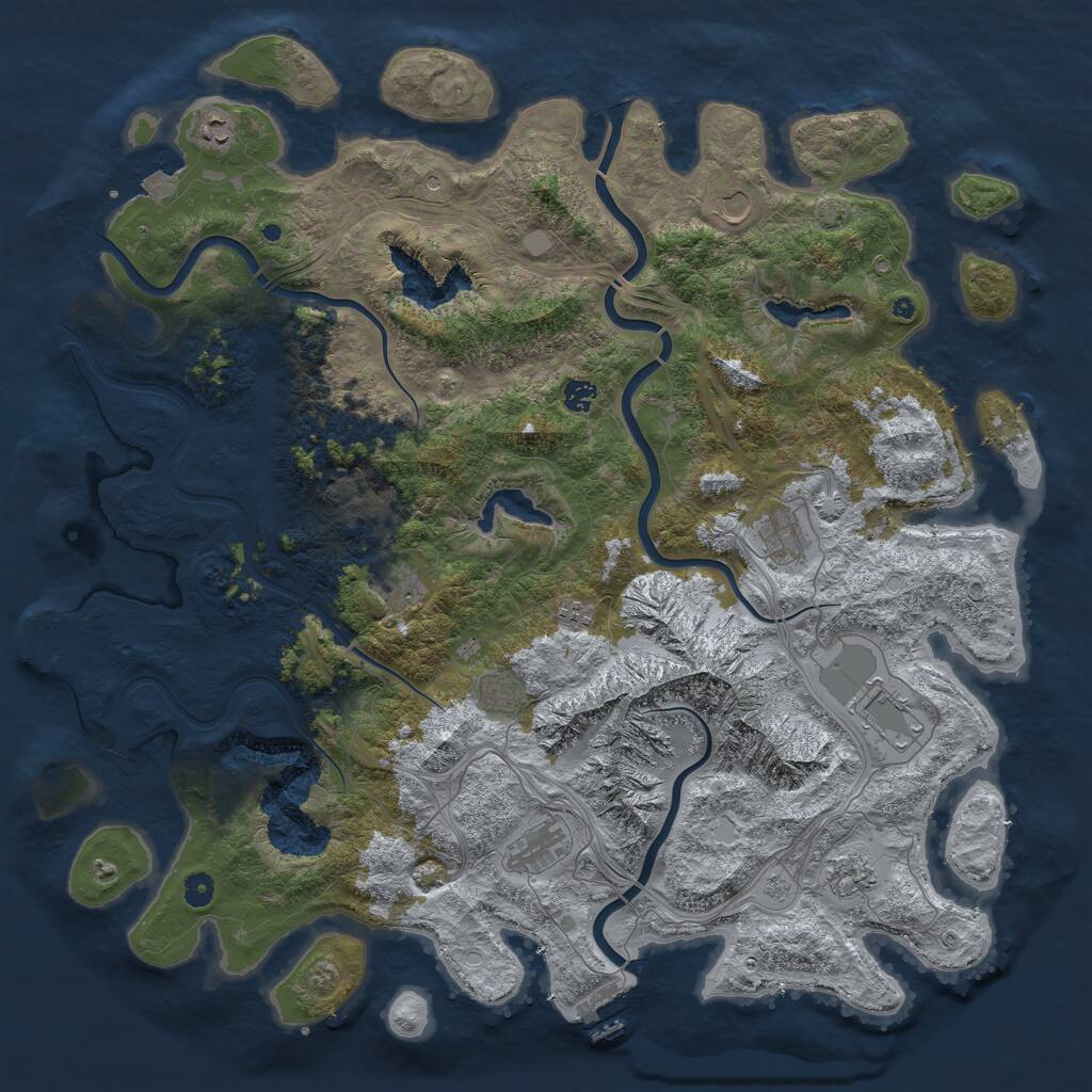 Rust Map: Procedural Map, Size: 5000, Seed: 2599, 16 Monuments