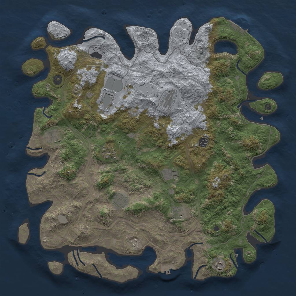 Rust Map: Procedural Map, Size: 4500, Seed: 489875317, 19 Monuments
