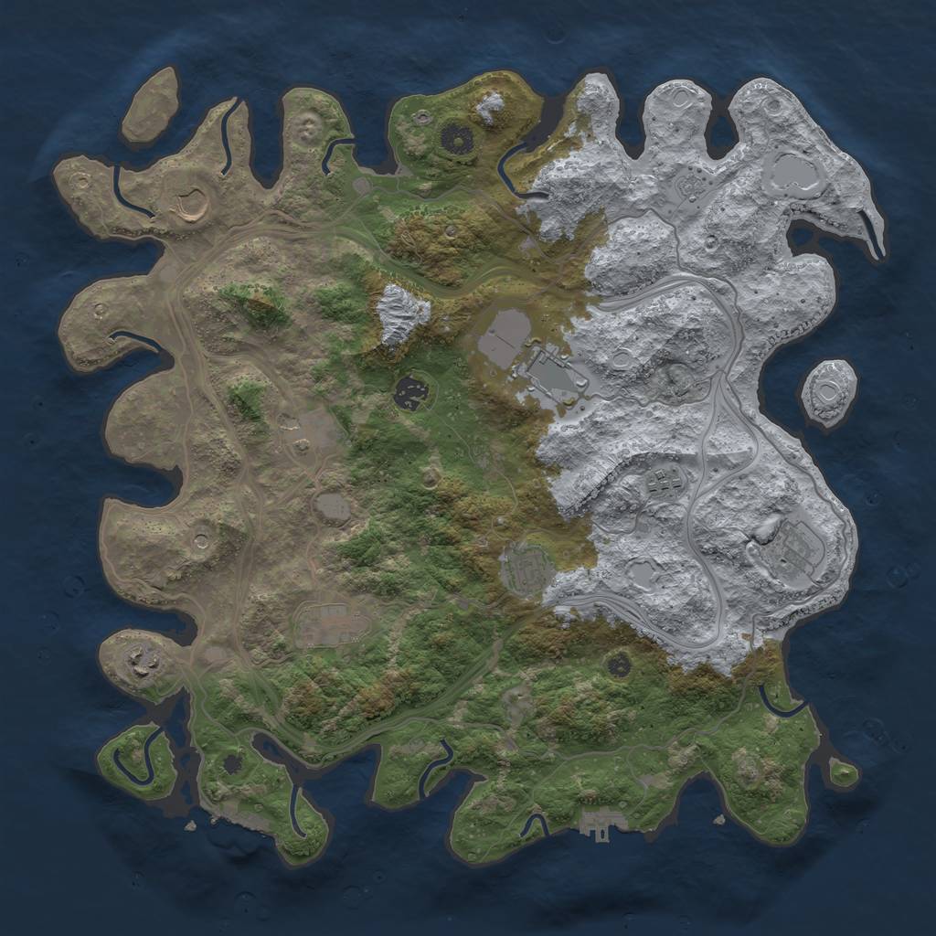 Rust Map: Procedural Map, Size: 4250, Seed: 4096, 18 Monuments