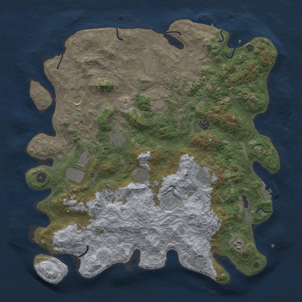 Rust Map: Procedural Map, Size: 4500, Seed: 274565, 20 Monuments
