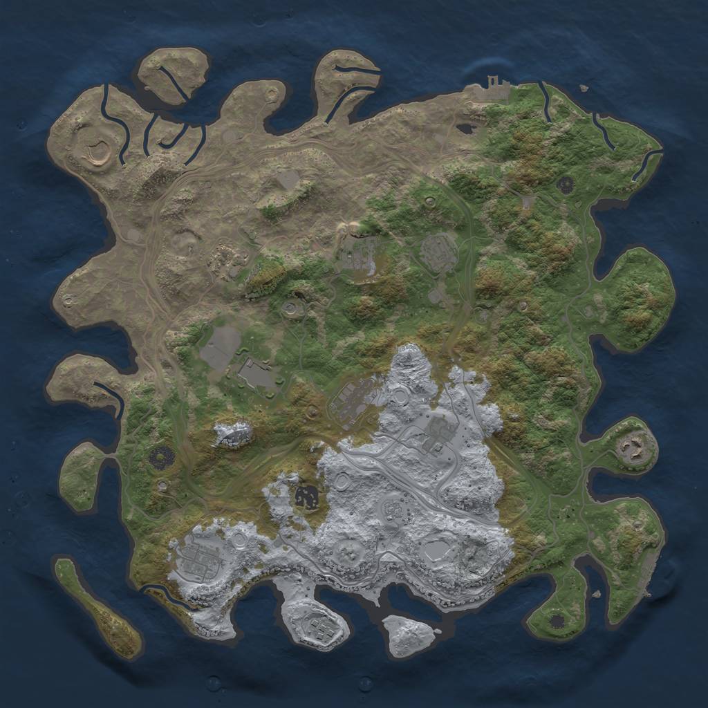 Rust Map: Procedural Map, Size: 4250, Seed: 987486803, 20 Monuments