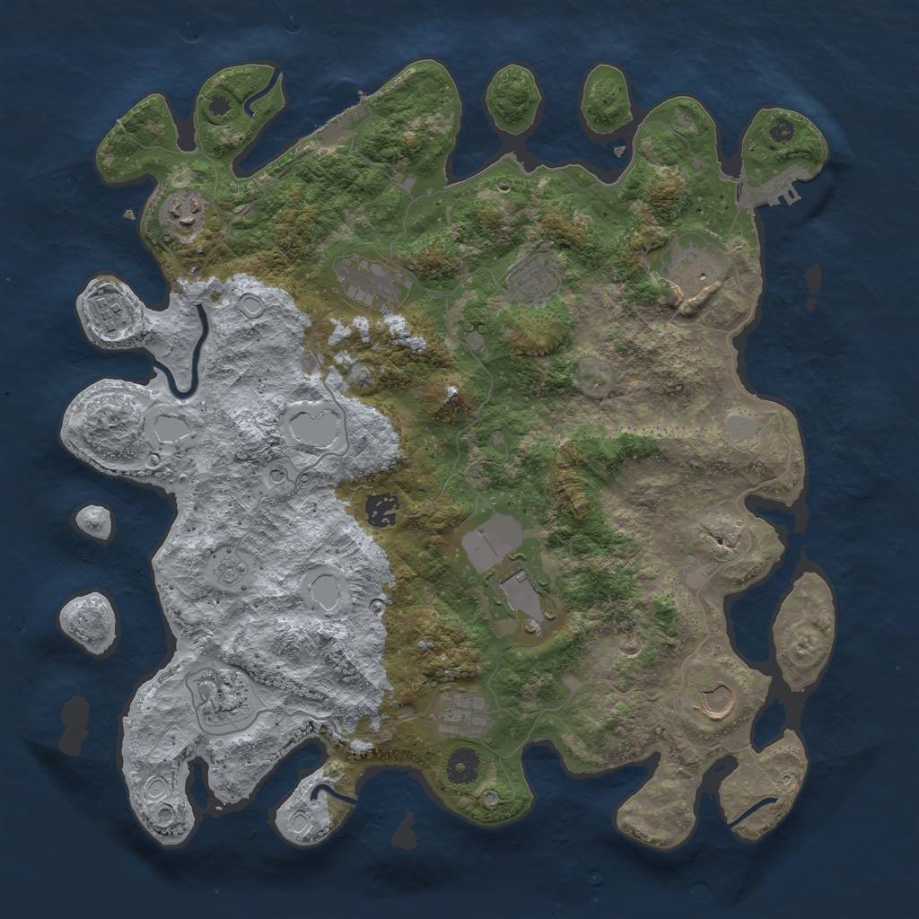 Rust Map: Procedural Map, Size: 3950, Seed: 1451571456, 19 Monuments
