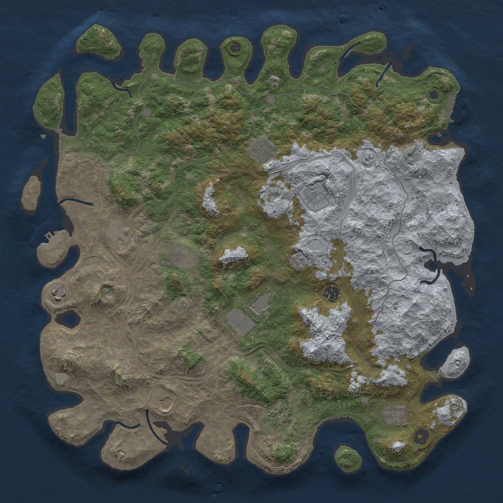 Rust Map: Procedural Map, Size: 4800, Seed: 552370133, 20 Monuments