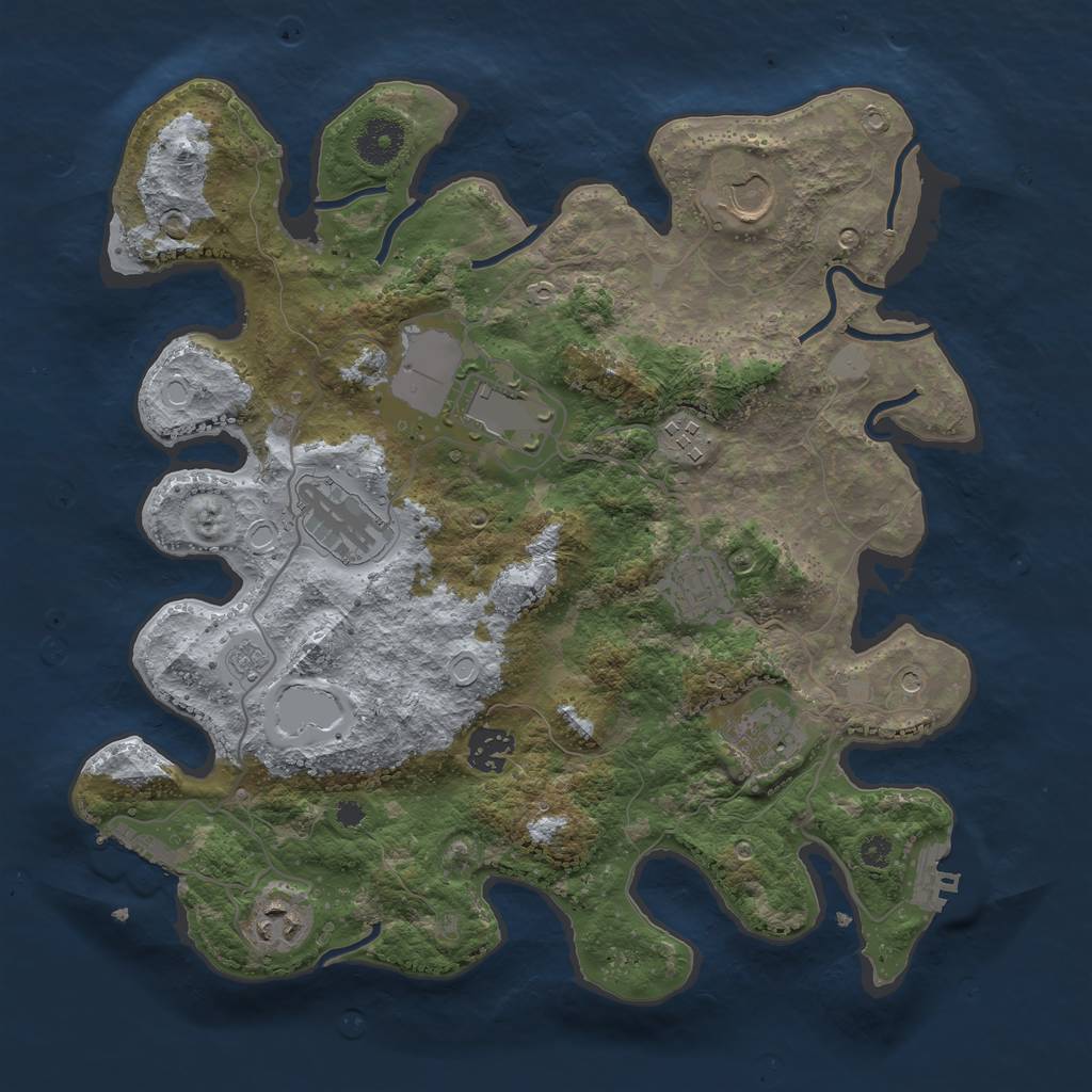 Rust Map: Procedural Map, Size: 3500, Seed: 815496656, 17 Monuments