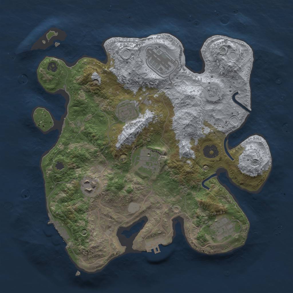 Rust Map: Procedural Map, Size: 3000, Seed: 22028884, 13 Monuments