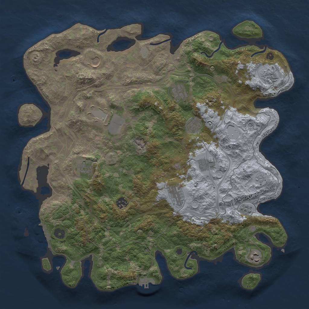Rust Map: Procedural Map, Size: 4250, Seed: 144366793, 20 Monuments