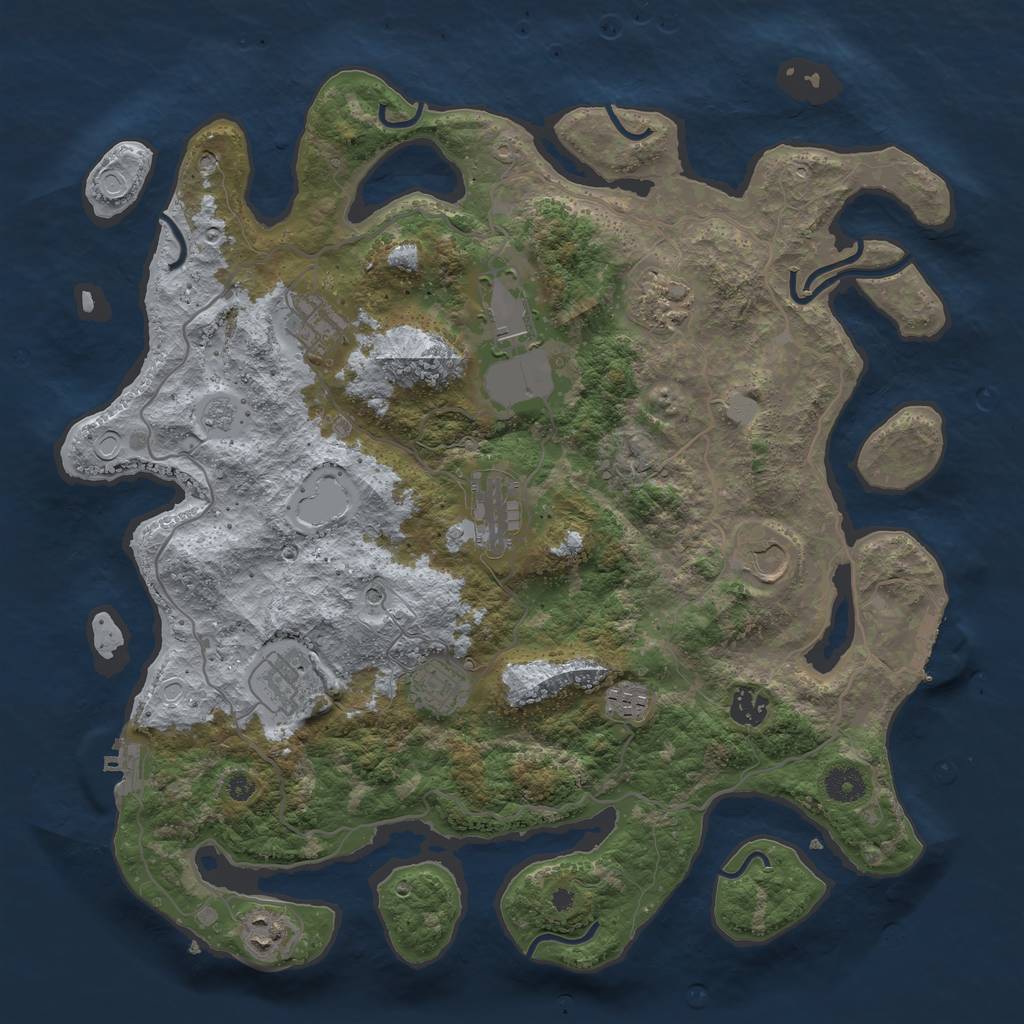Rust Map: Procedural Map, Size: 4000, Seed: 1579309735, 19 Monuments