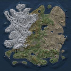 Thumbnail Rust Map: Procedural Map, Size: 4000, Seed: 732719340, 15 Monuments