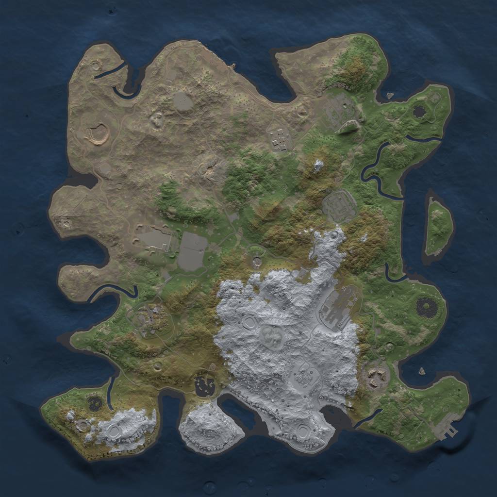 Rust Map: Procedural Map, Size: 3500, Seed: 431805069, 18 Monuments