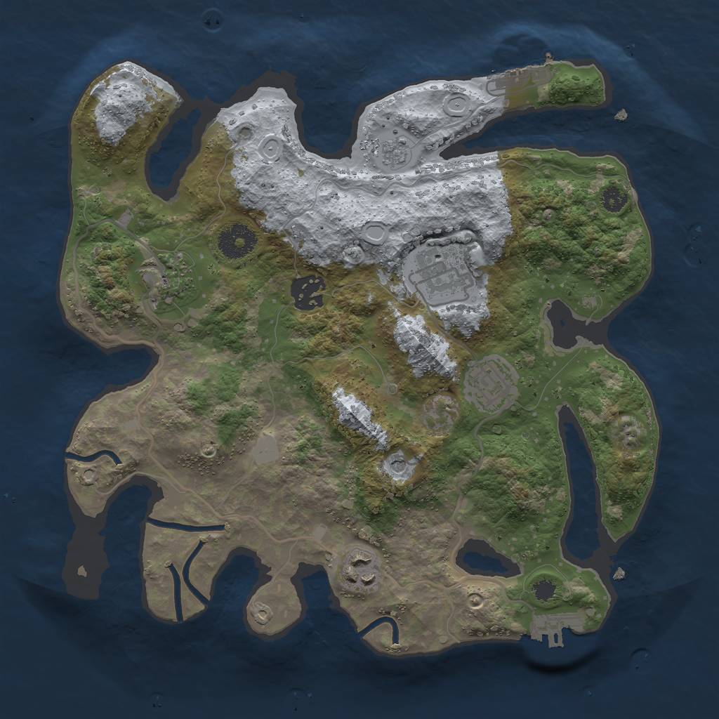 Rust Map: Procedural Map, Size: 3000, Seed: 432084088, 14 Monuments