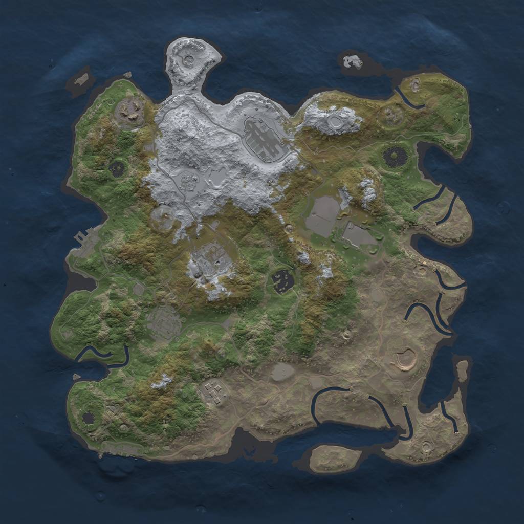Rust Map: Procedural Map, Size: 3500, Seed: 322637401, 17 Monuments