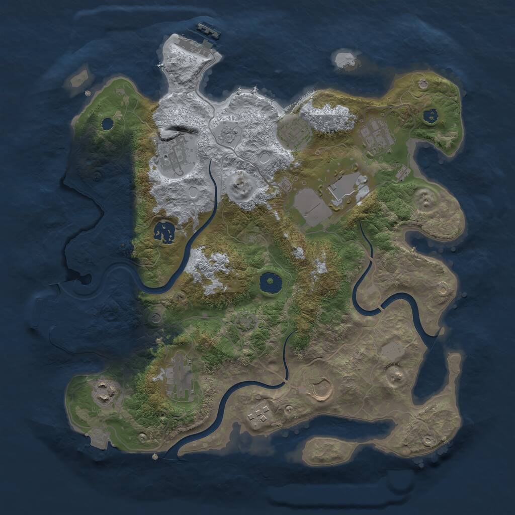 Rust Map: Procedural Map, Size: 3500, Seed: 322637401, 15 Monuments