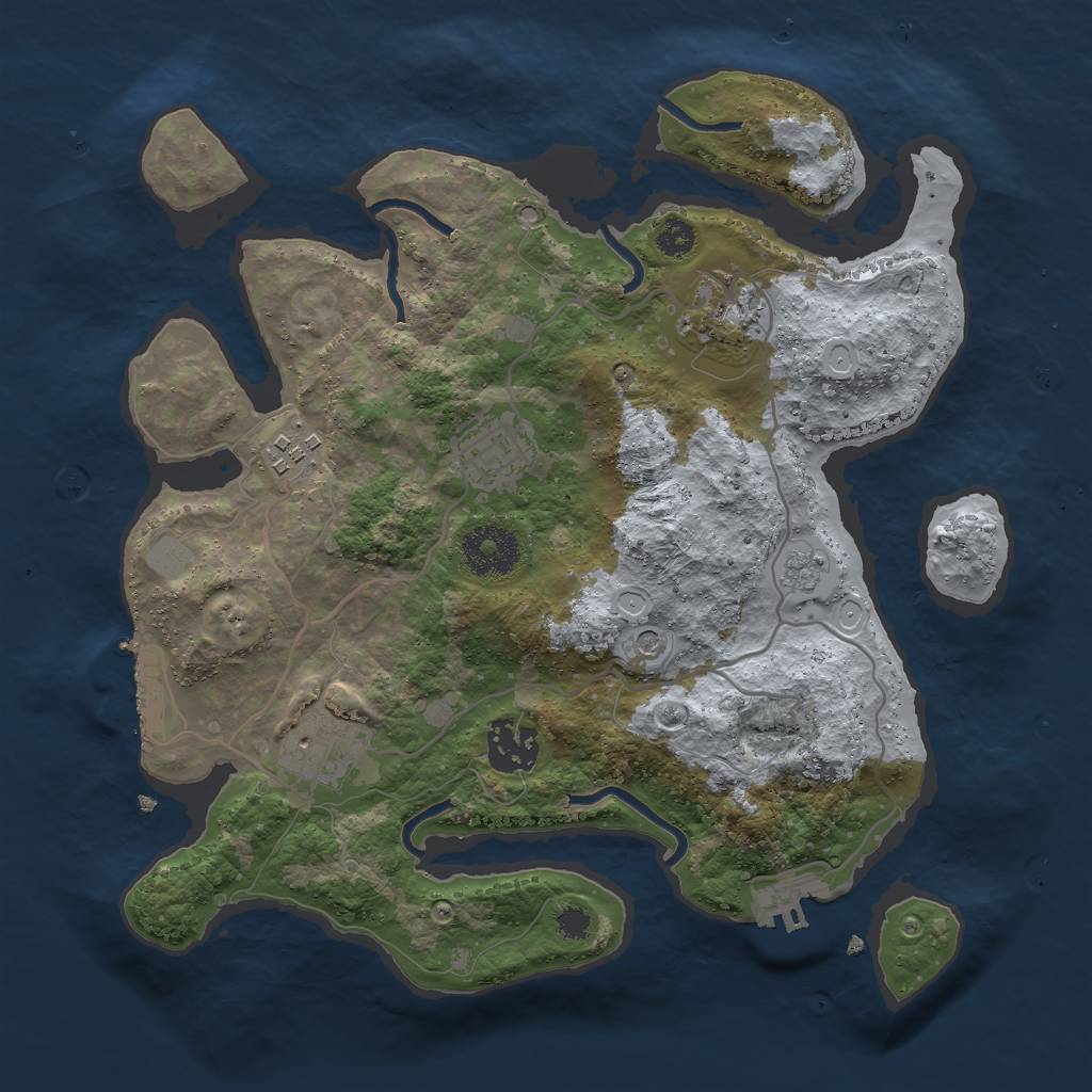 Rust Map: Procedural Map, Size: 3000, Seed: 949745496, 14 Monuments